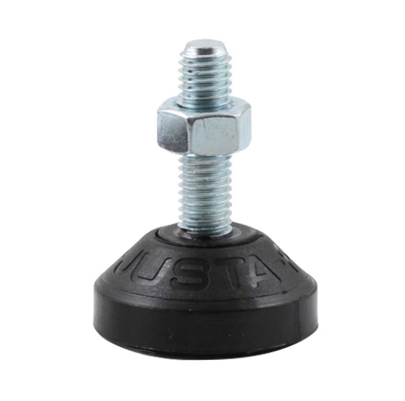 Fixed adjustable leveling screwin feet. Glass reinforced black nylon & mild steel, pad height