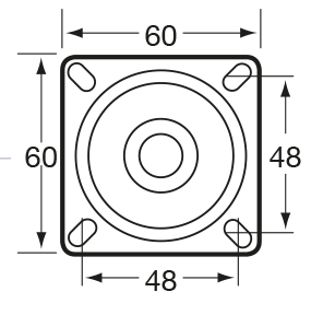 Low Profile Castors - N Series mount drawing