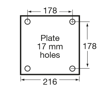 A Series castor mount drawing