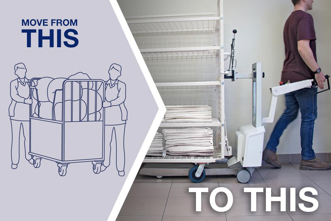 Electrodrive powered linen movers