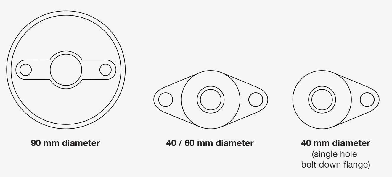 Bolt-down adjustable feet diagrams