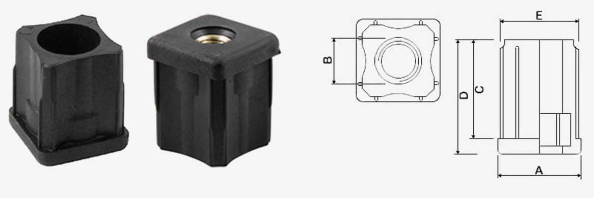 Knock-In Tube Ends for Adjustable Feet