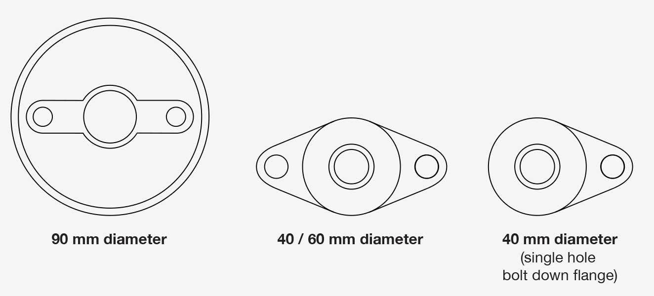 Bolt-down adjustable feet diagrams