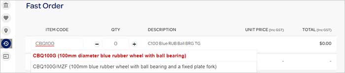 My Account: Fast order My Account: Fast order