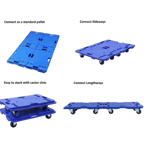150kg Interlocking plastic dolly, platform size 600x405mm, height 130mm ...
