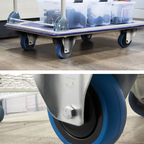 Medium duty blue rubber castors