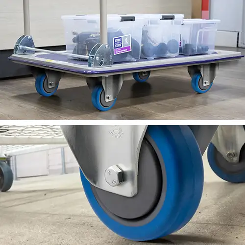 Medium duty blue rubber castors