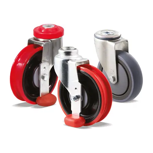 Supermarket trolley and travelator castors 60-150 kg