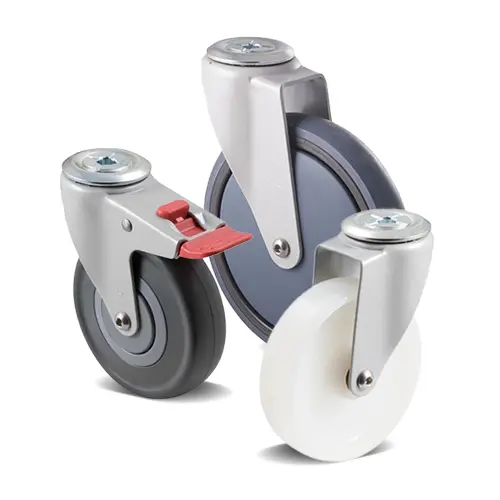 Powder-coat castors 85-200 kg