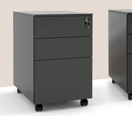 Twin series fitted to a filing cabinet
